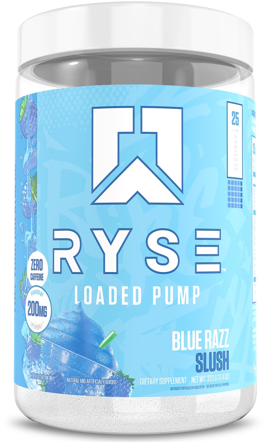 Ryse Loaded Pump Pre Workout Powder - Blue Razz Slush - No Caffeine Stimulant Free Formula for Pump, Power & Endurance - L-Citrulline, PeptiPump, Betaine Anhydrous, Taurine & AstraGin - 25 Servings - Image 7