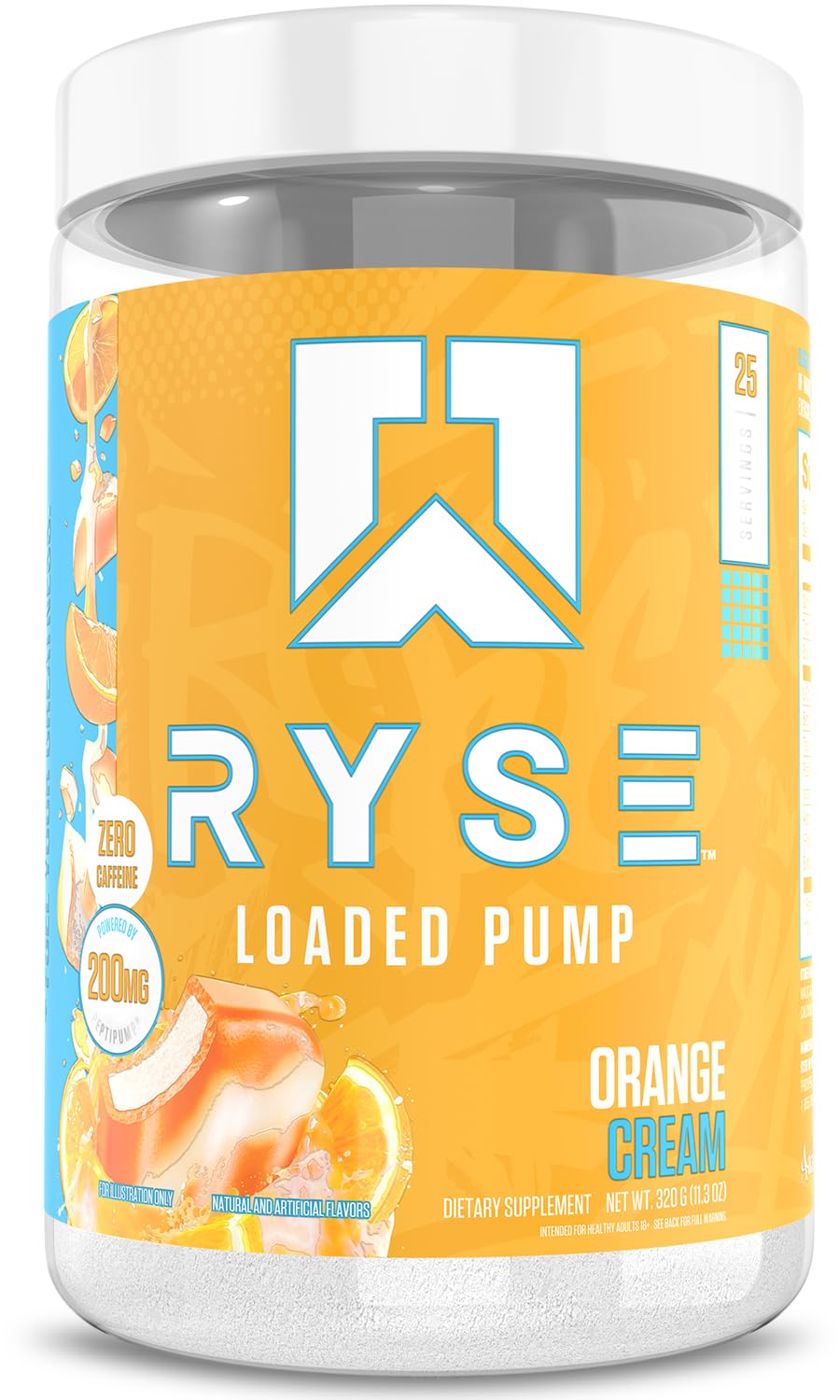 Ryse Loaded Pump Pre Workout Powder - Orange Cream - No Caffeine Stimulant Free Formula for Pump, Power & Endurance - L-Citrulline, PeptiPump, Betaine Anhydrous, Taurine & AstraGin - 25 Servings - Image 7