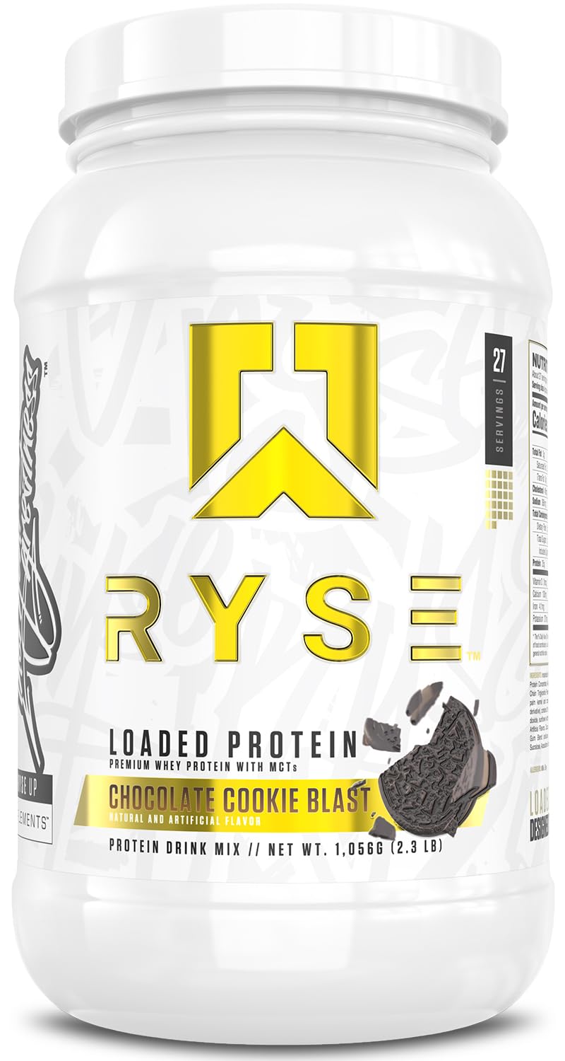 RYSE Loaded Protein Powder - Chocolate Cookie Blast - 25g Whey Protein Isolate & Concentrate with Prebiotic Fiber & MCTs - Low Carb, Low Sugar, Digestive-Friendly - 20 Servings / 1.5 lb Tub - Image 8