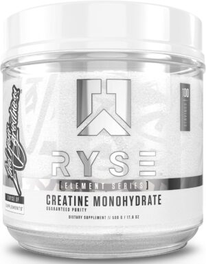 Ryse Creatine Monohydrate Powder - Unflavored - Supports Men & Women Lean Muscle Growth, Strength, Power, and Endurance - Helps Reduce Fatigue and Improve Workout Recovery - 100 Servings