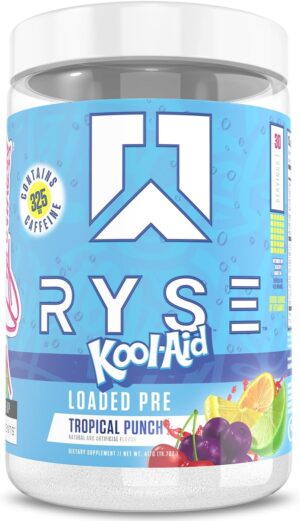 Ryse Loaded Pre Workout Powder - Kool-Aid Tropical Punch - Daily Pre-Workout for Men & Women with 300mg Caffeine, Beta Alanine, and Citrulline for Pump, Focus, and Energy - 30 Servings