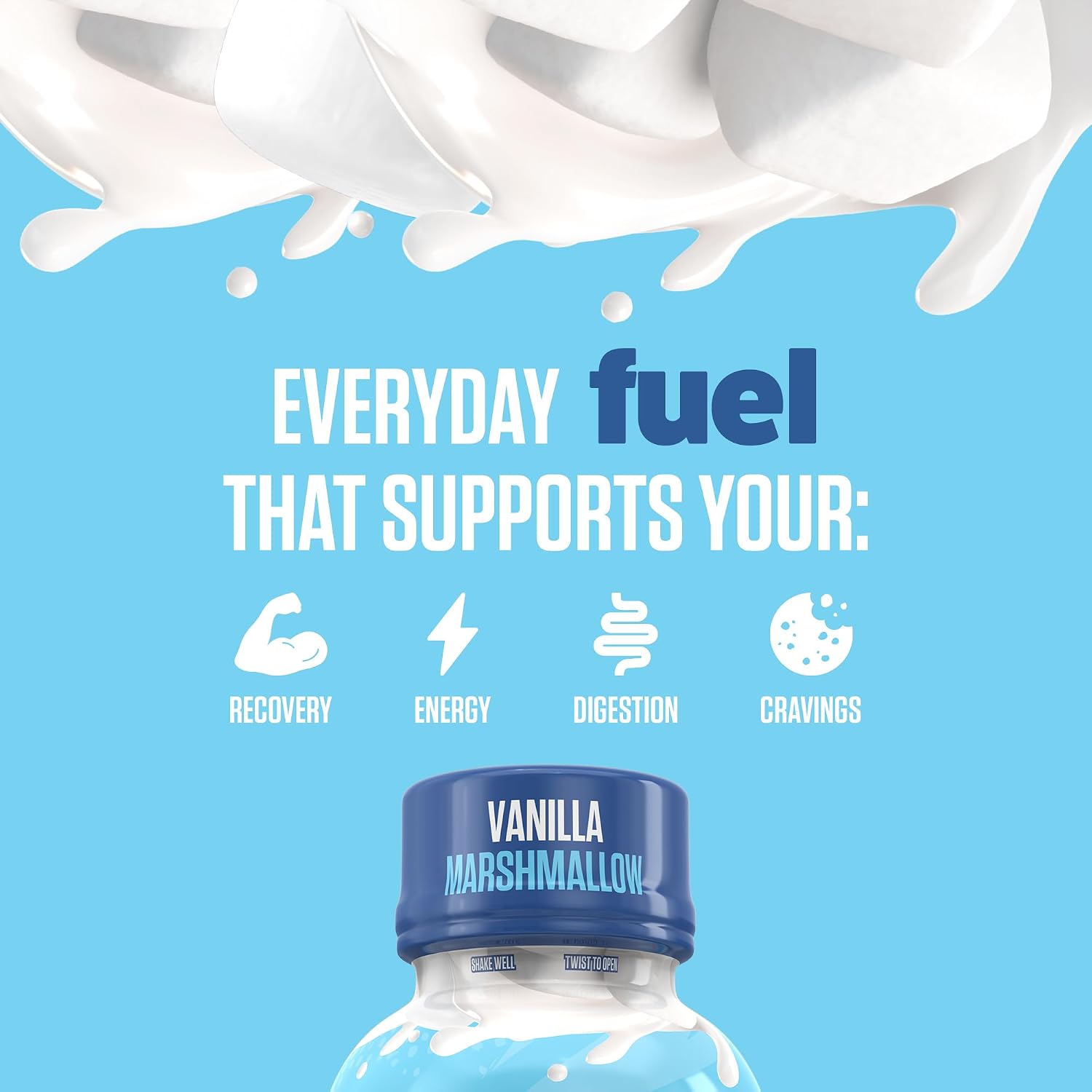 RYSE Protein Shake - Vanilla Marshmallow - 30g Protein Ready to Drink - 160 Calories, Zero Added Sugar, Gluten Free - Smooth & Delicious Nostalgic Flavors - 12 Fl Oz (12 Pack) - Image 3