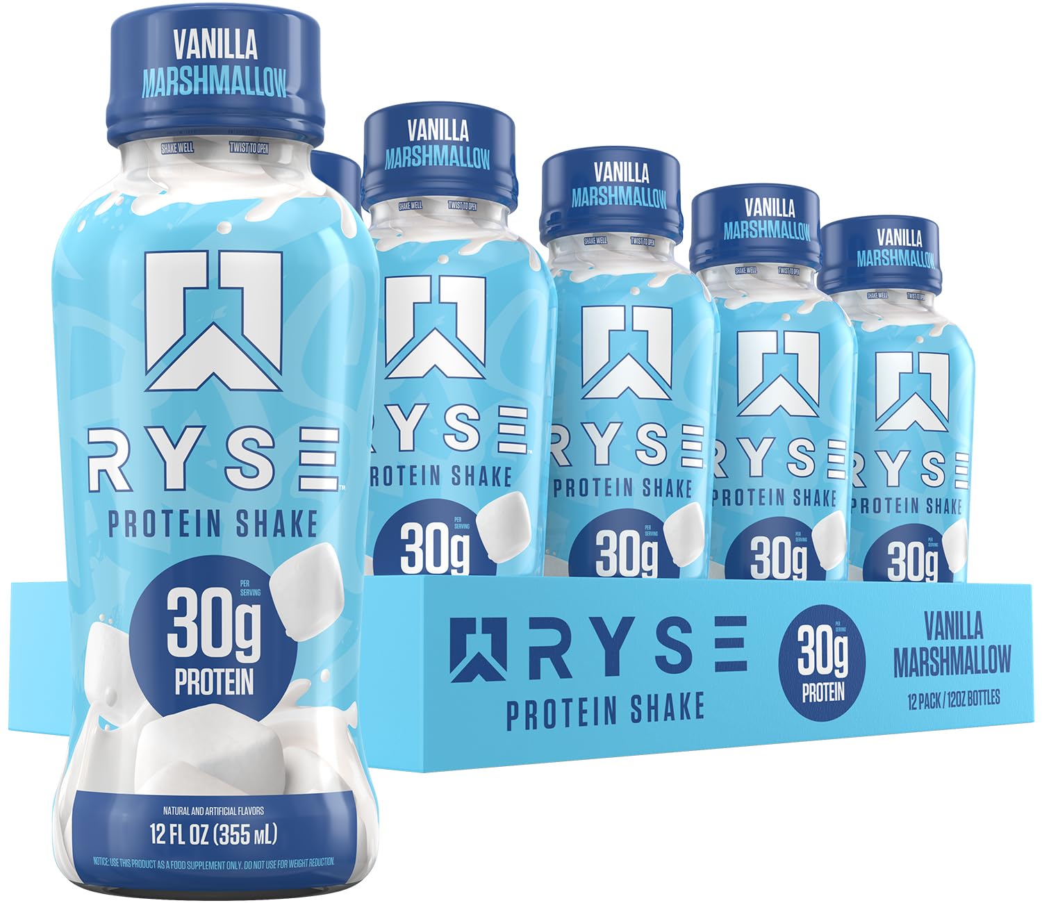 RYSE Protein Shake - Vanilla Marshmallow - 30g Protein Ready to Drink - 160 Calories, Zero Added Sugar, Gluten Free - Smooth & Delicious Nostalgic Flavors - 12 Fl Oz (12 Pack) - Image 7