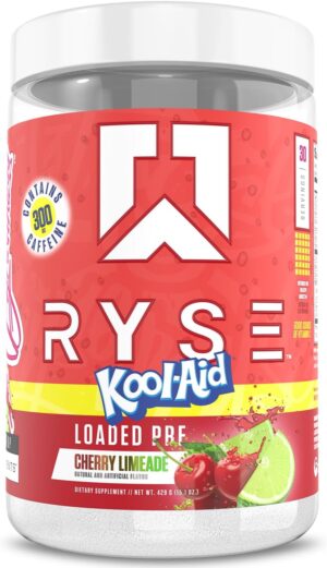 RYSE Loaded Pre Workout Powder - Kool-Aid Cherry Limeade - Daily Pre-Workout for Men & Women with 300mg Caffeine, Beta Alanine, and Citrulline for Pump, Focus, and Energy - 30 Servings