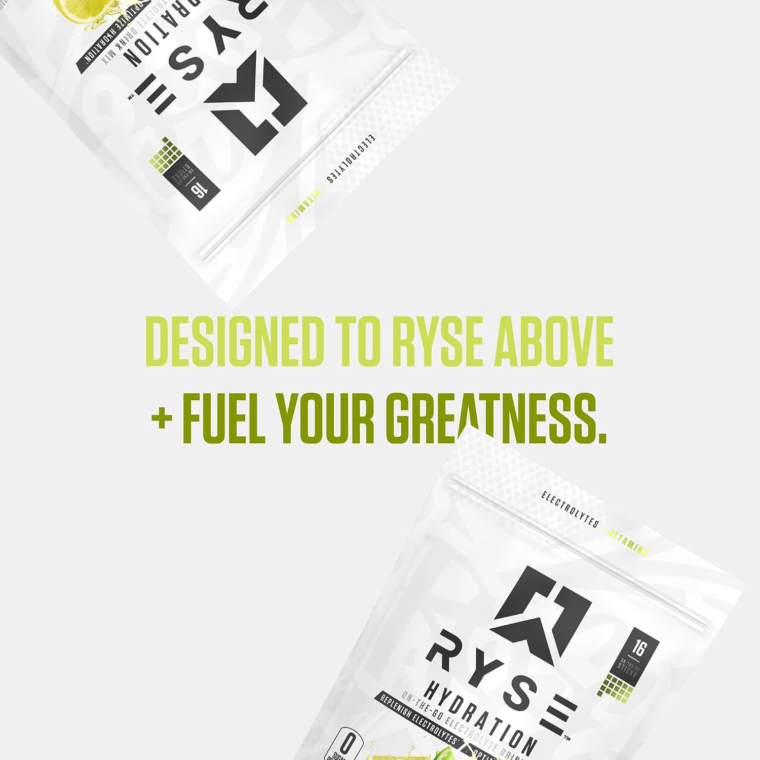 RYSE Hydration Electrolyte Powder Drink Mix Packets - Lemon Lime - Sugar-Free Full Spectrum Electrolytes with Essential Vitamins, Taurine and Choline for Rehydration - 16 Serving Sticks - Image 5
