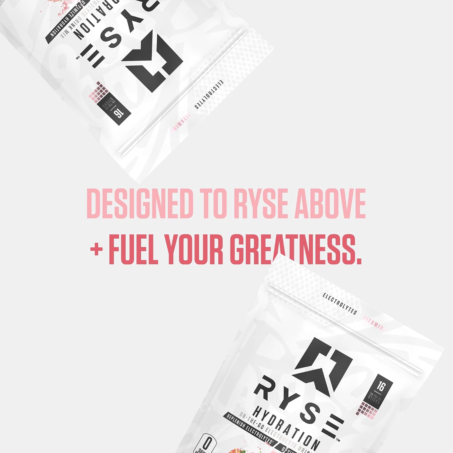 RYSE Hydration Electrolyte Powder Drink Mix Packets - Pink Splash - Sugar-Free Full Spectrum Electrolytes with Essential Vitamins, Taurine and Choline for Rehydration - 16 Serving Sticks - Image 5