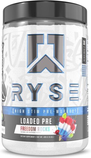 Ryse Loaded Pre Workout Powder - Freedom Rocks - Daily Pre-Workout for Men & Women with 325mg Caffeine, Beta Alanine, and Citrulline for Pump, Focus, and Energy - 30 Servings