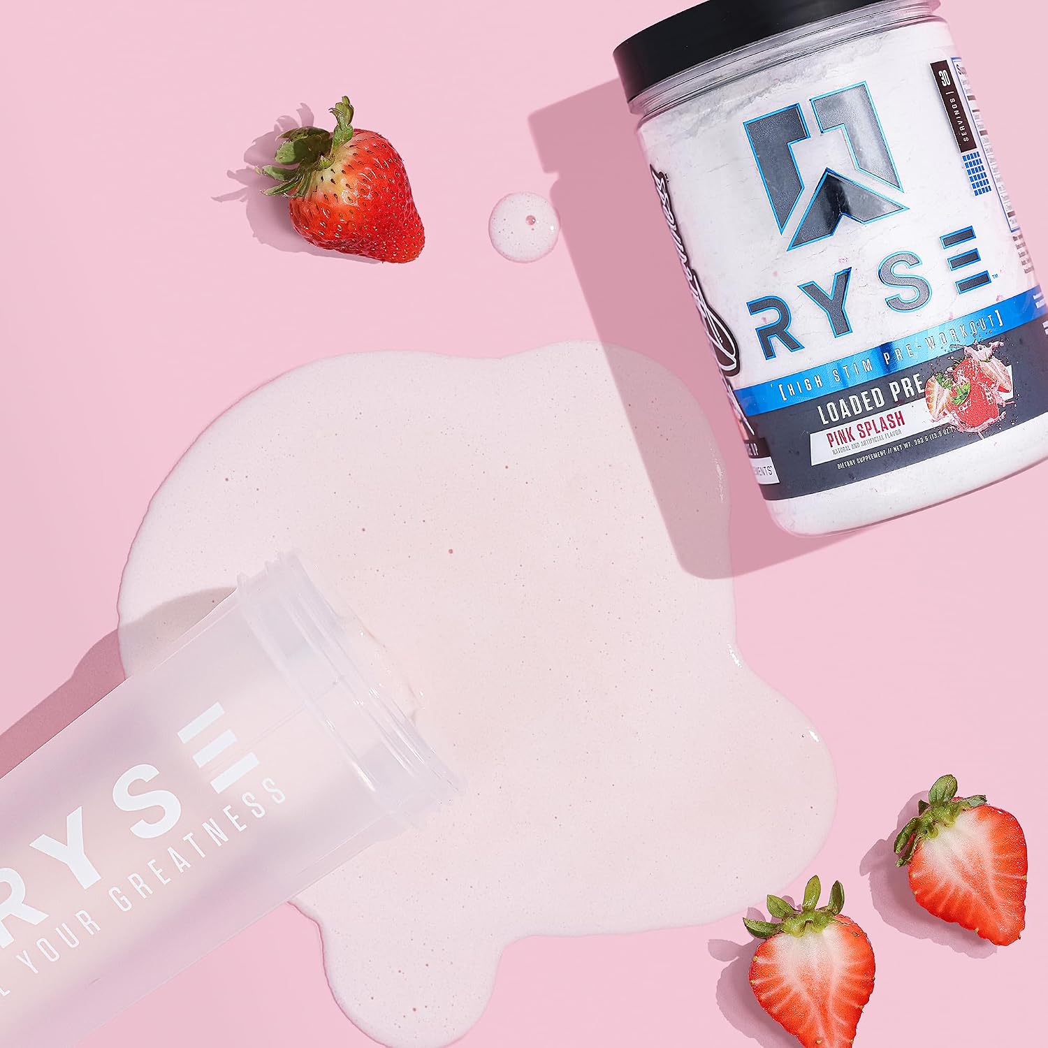 Ryse Loaded Pre Workout Powder - Pink Splash - Daily Pre-Workout for Men & Women with 325mg Caffeine, Beta Alanine, and Citrulline for Pump, Focus, and Energy - 30 Servings - Image 5
