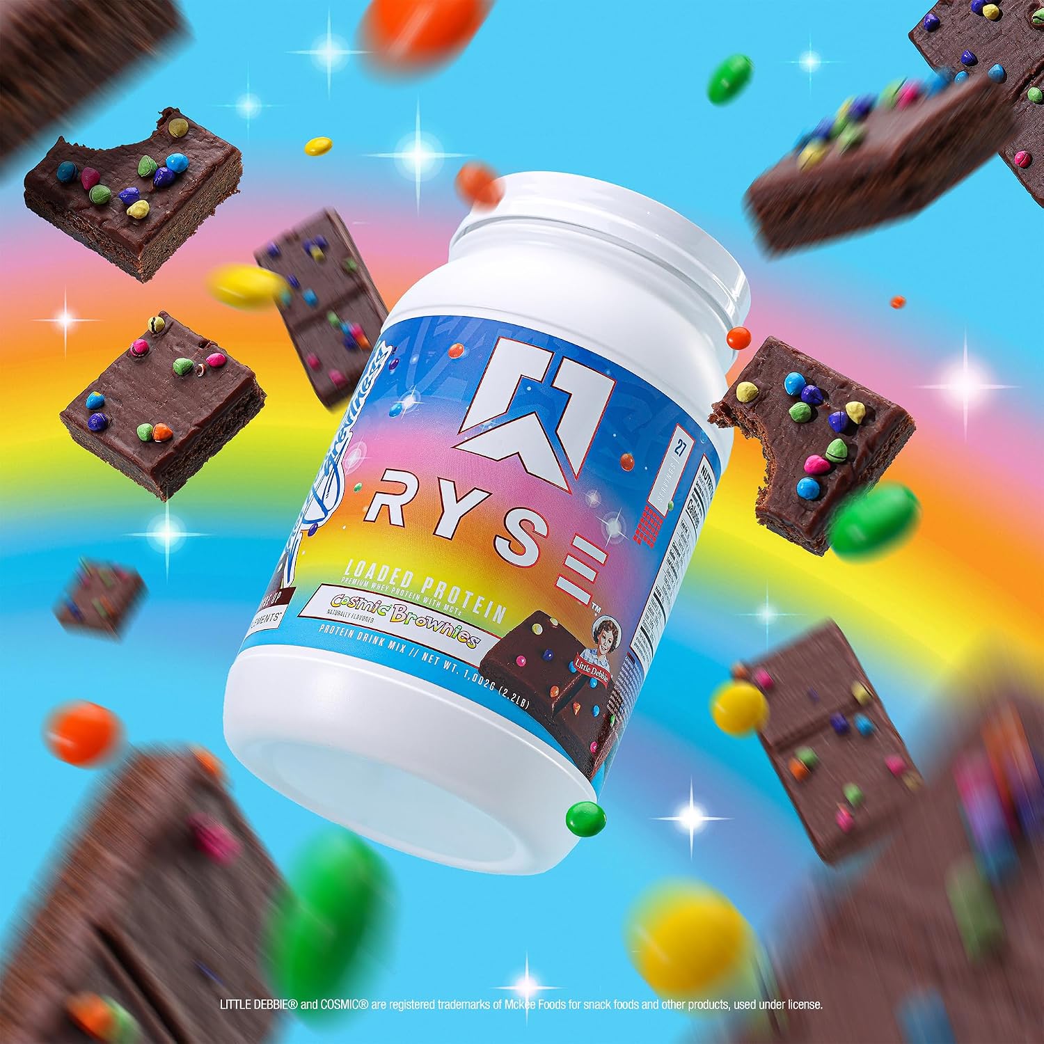 RYSE Loaded Protein Powder - Little Debbie Cosmic Brownie - 25g Whey Protein Isolate & Concentrate with Prebiotic Fiber & MCTs - Low Carb, Low Sugar, Digestive-Friendly - 27 Servings / 2 lb Tub - Image 5
