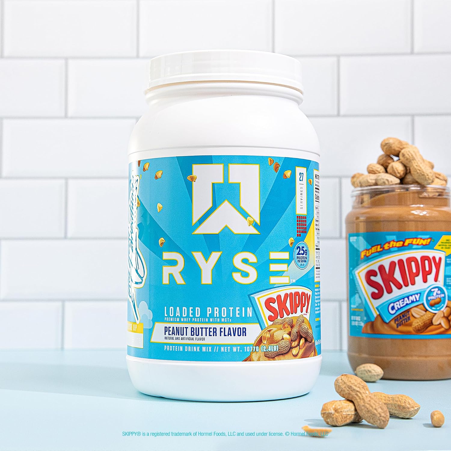 RYSE Loaded Protein Powder - Skippy Peanut Butter - 25g Whey Protein Isolate & Concentrate with Prebiotic Fiber & MCTs - Low Carb, Low Sugar, Digestive-Friendly - 20 Servings / 1.5 lb Tub - Image 5