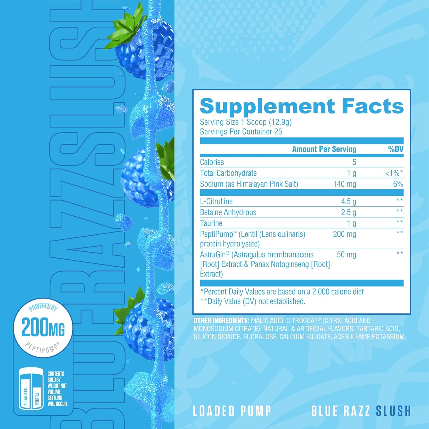 Ryse Loaded Pump Pre Workout Powder - Blue Razz Slush - No Caffeine Stimulant Free Formula for Pump, Power & Endurance - L-Citrulline, PeptiPump, Betaine Anhydrous, Taurine & AstraGin - 25 Servings - Image 2