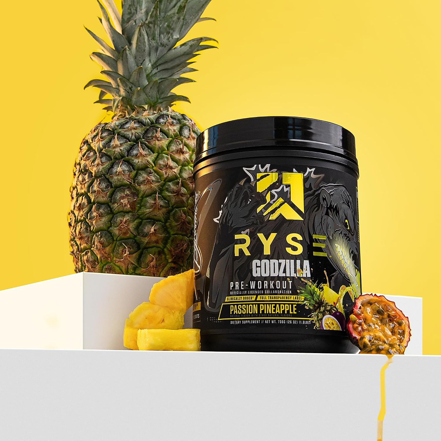RYSE Godzilla X Noel Deyzel Pre Workout Powder - Passion Pineapple - 400mg Caffeine, High Stim Pre-Workout for Men & Women with Citrulline & Beta Alanine - Energy, Pump & Focus - 20/40 Servings - Image 5