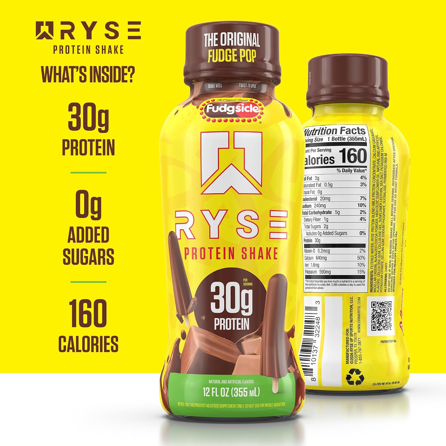 RYSE Protein Shake - Fudgsicle The Original Fudge Pop - 30g Protein Ready to Drink - 160 Calories, Zero Added Sugar, Gluten Free - Smooth & Delicious Nostalgic Flavors - 12 Fl Oz (12 Pack) - Image 5
