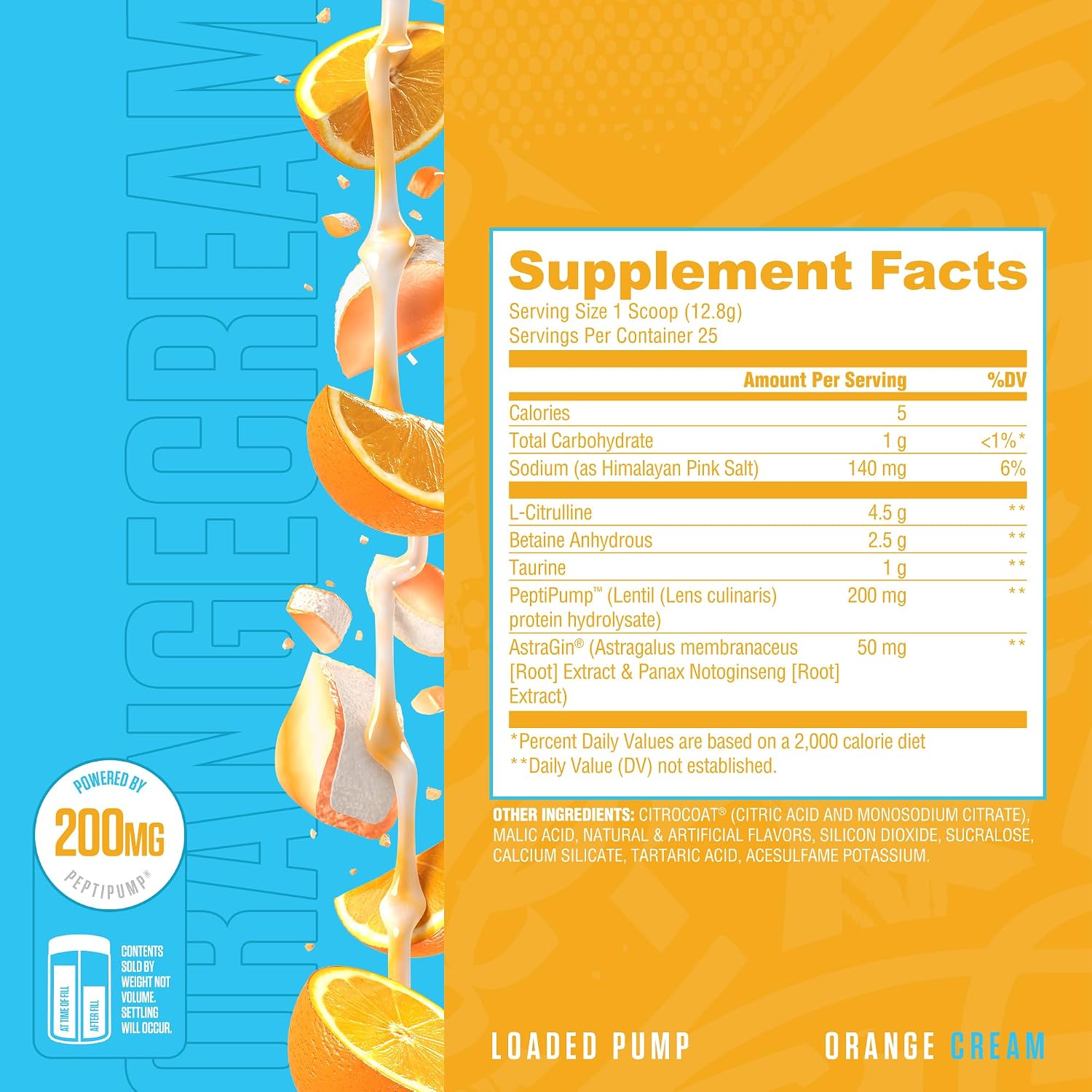 Ryse Loaded Pump Pre Workout Powder - Orange Cream - No Caffeine Stimulant Free Formula for Pump, Power & Endurance - L-Citrulline, PeptiPump, Betaine Anhydrous, Taurine & AstraGin - 25 Servings - Image 2