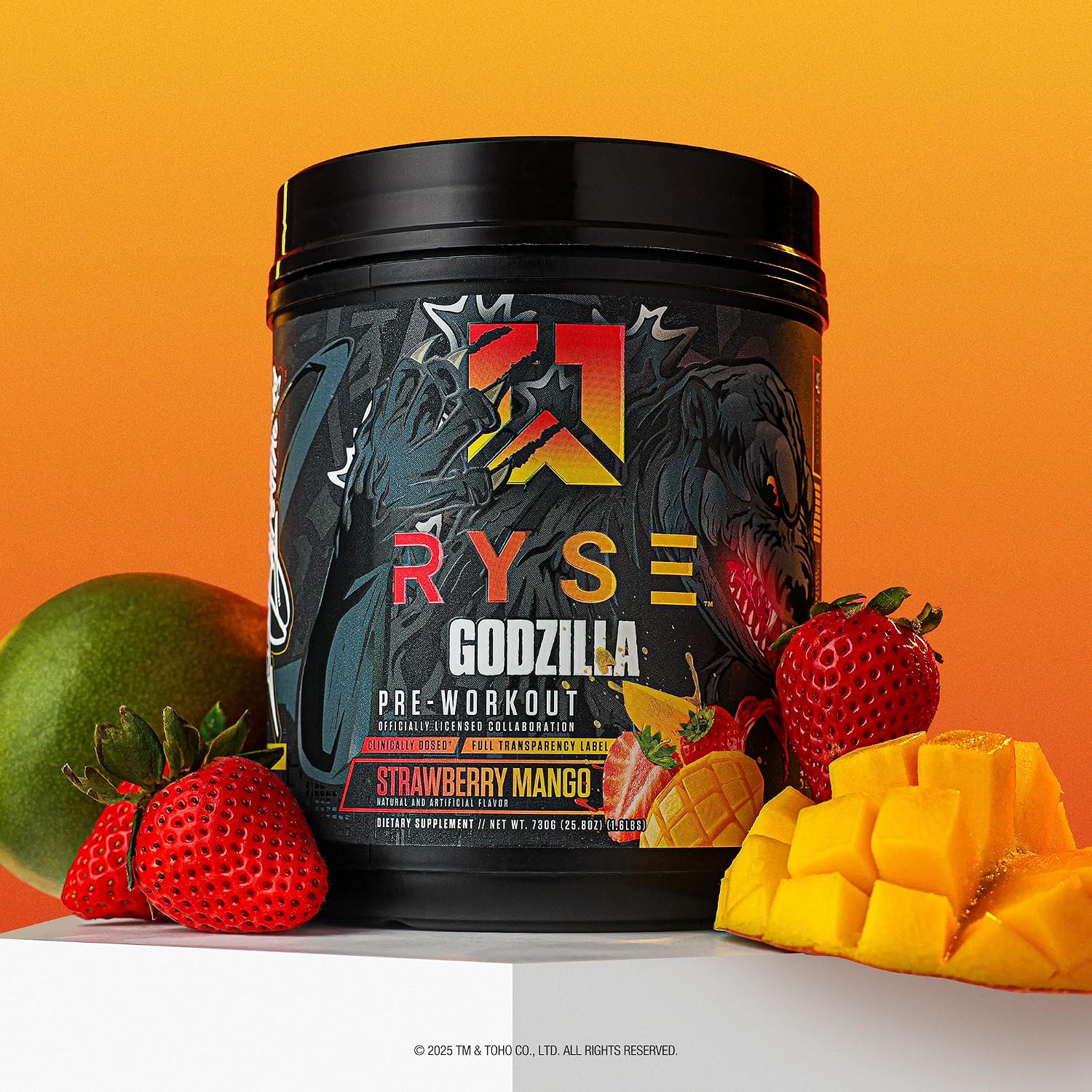 RYSE Godzilla X Noel Deyzel Pre Workout Powder - Strawberry Mango - 400mg Caffeine, High Stim Pre-Workout for Men & Women with Citrulline & Beta Alanine - Energy, Pump & Focus - 20/40 Servings - Image 5